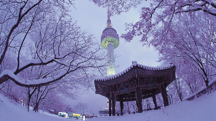 Tháp namsan mùa đông
