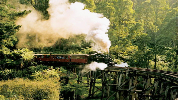 Trải nghiệm tàu lửa hơi nước Puffing Billy.