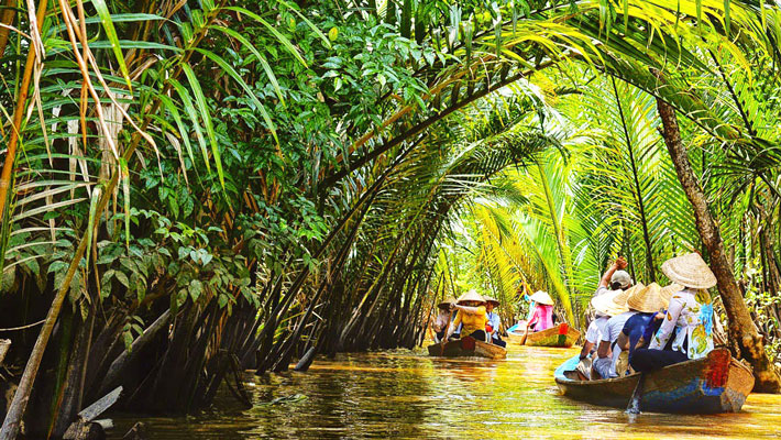 Khung cảnh thanh bình của Cù lao Tân Phong.