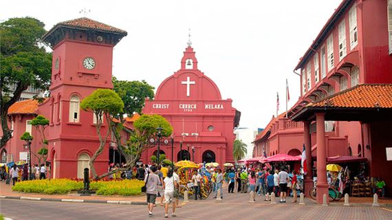 Quảng trường Hà Lan ở khu phố cổ Malacca.