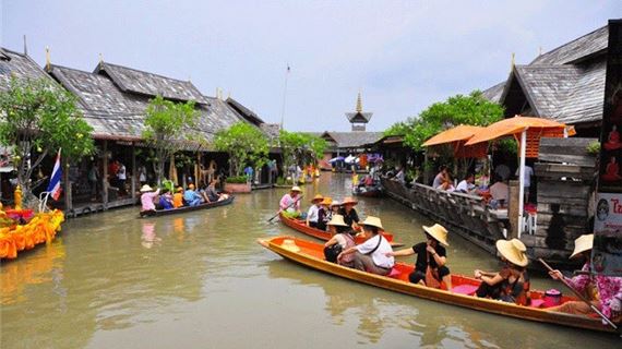 Chợ nổi bốn miền Thái Lan.