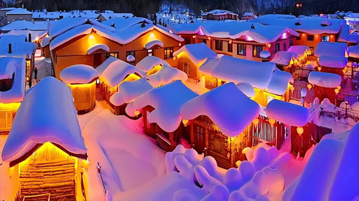 Làng Tuyết Hương về đêm