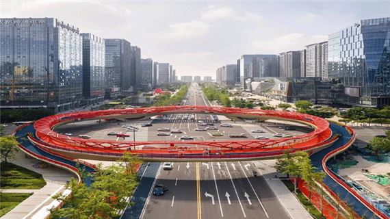 Tháp đôi Thành Đô - Cầu đi bộ Vòng tròn lửa Jiaozi.