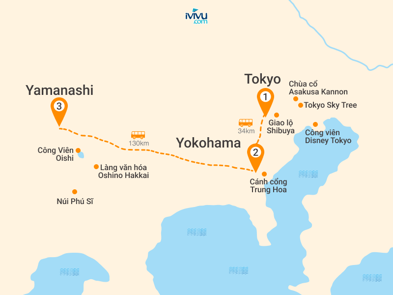 Bản đồ Tour Nhật Bản 4N4Đ: Thỏa Sức Vui Chơi Tại Disneyland