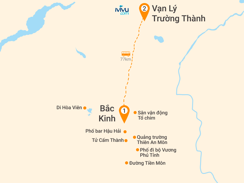 Bản đồ Trung Quốc 4N3Đ: Bắc Kinh - Tử Cẩm Thành - Thiên An Môn - Vạn Lý Trường Thành