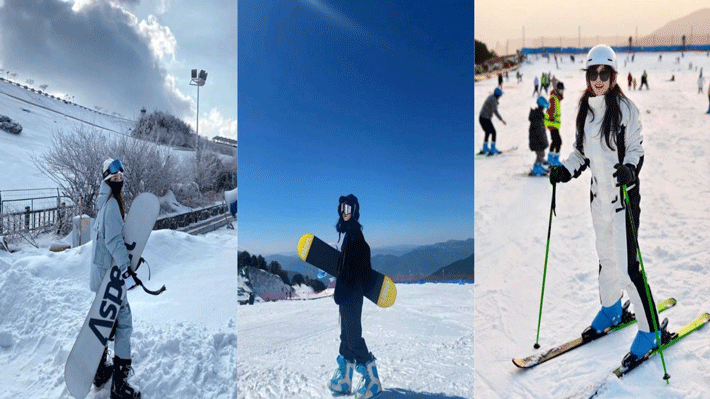 Trượt tuyết ở chân núi Kiệu Tử.