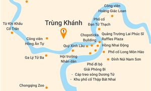 Bản đồ lịch trình Tour Trung Quốc 5N4Đ: HCM - Trùng Khánh - Free Day - No Shopping