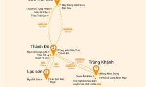 Bản đồ lịch trình Tour Trung Quốc 7N7Đ: HCM - Trùng Khánh - Nga Mi - Thành Đô - Cửu Trại Câu - No Shopping