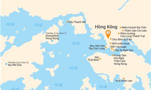 Bản đồ lịch trình Tour Hồng Kông 4N3Đ: HCM - Vịnh Nước Cạn - Free Day - Trải Nghiệm Disneyland (Option)