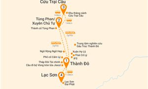 Bản đồ lịch trình Tour Trung Quốc 6N5Đ: HCM - Thành Đô  - Công Viên Gấu Trúc - Cửu Trại Câu - Lạc Sơn Đại Phật - No Shopping